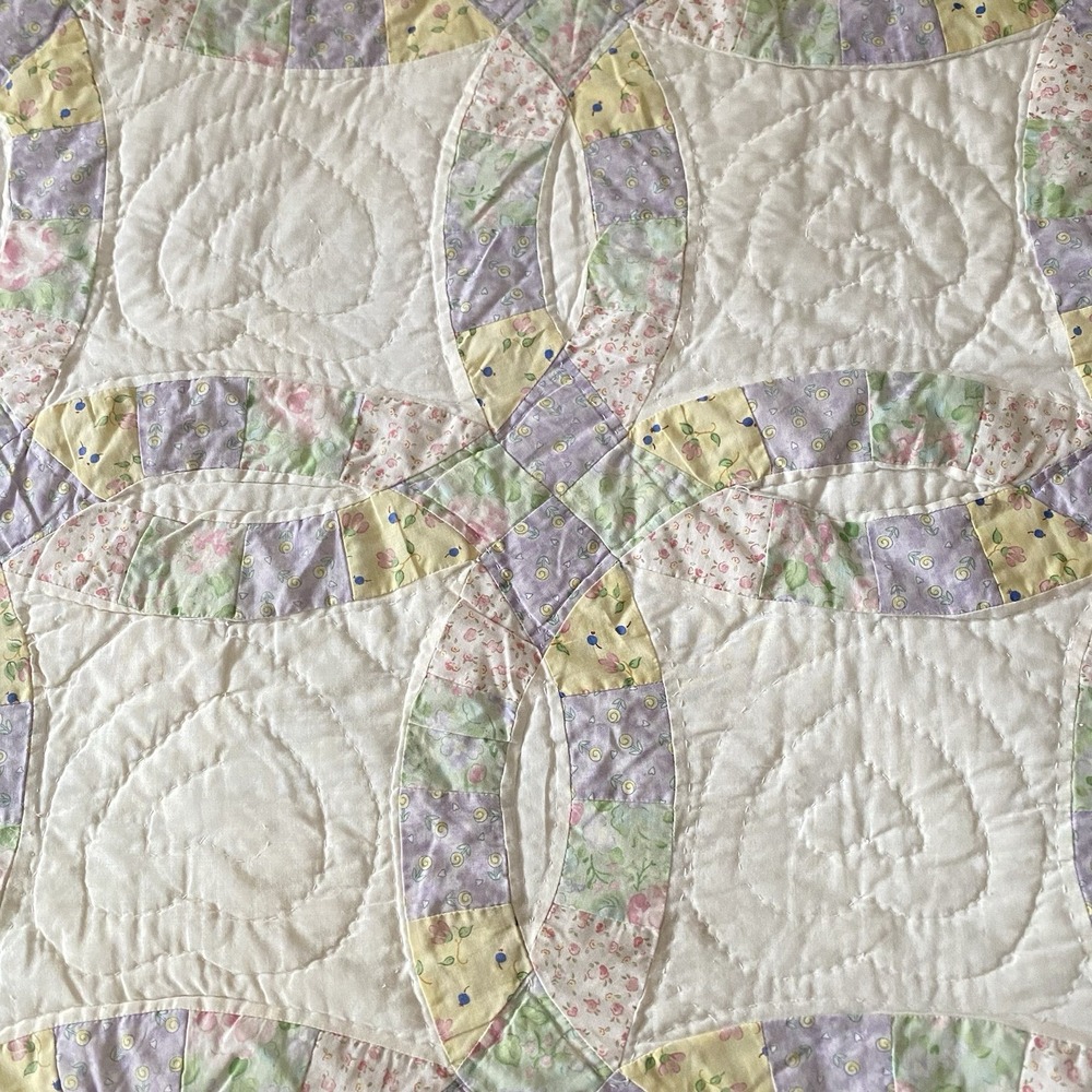 Vintage JCP Quilt Hand Stitched Multicolor Twin 85x86" Cottage Country Granny - Picture 3 of 9